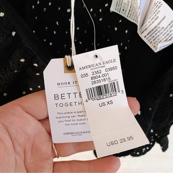 NWT American Eagle Lace and Polka Dot  Crop Top Size XS - Picture 7 of 9